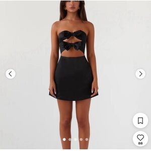 Peppermayo Elegant Black Bow Cutout Dress in Size 8